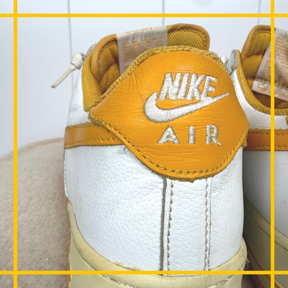 Vintage Y2K Nike Air Force 1 Low White Canyon Gold Mens 11.5‎ Sneakers 2002 - Picture 2 of 14